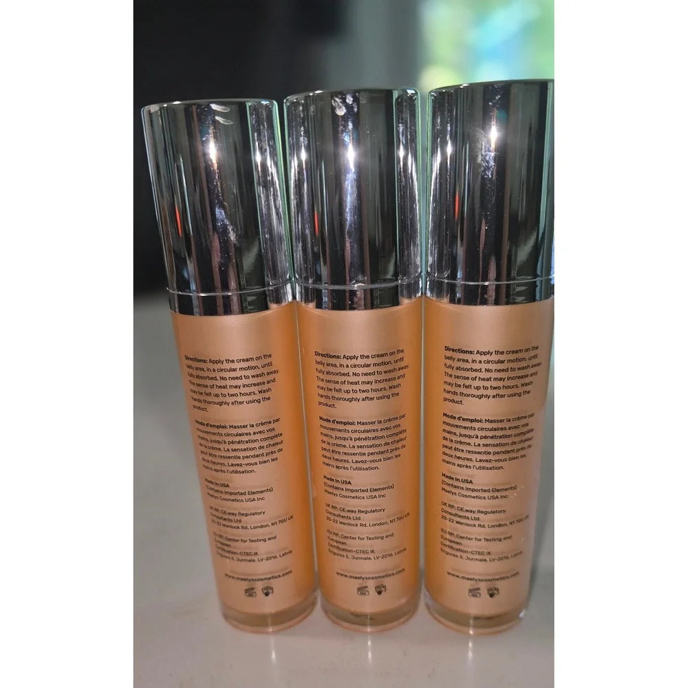 Maelys Cosmetics B-FLAT Firming Belly Cream 3.38oz Set of 3 Skin Tightening